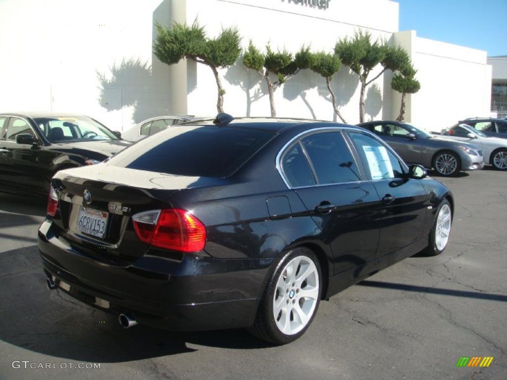 2008 3 Series 335i Sedan - Black Sapphire Metallic / Oyster photo #6
