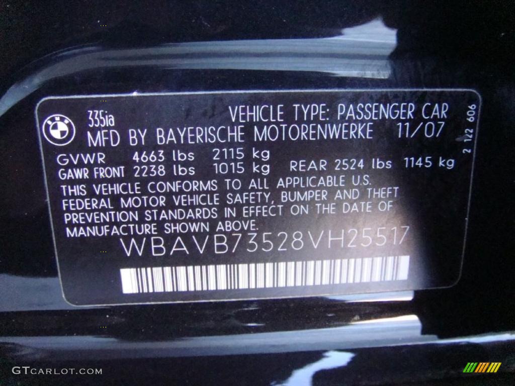 2008 3 Series 335i Sedan - Black Sapphire Metallic / Oyster photo #30