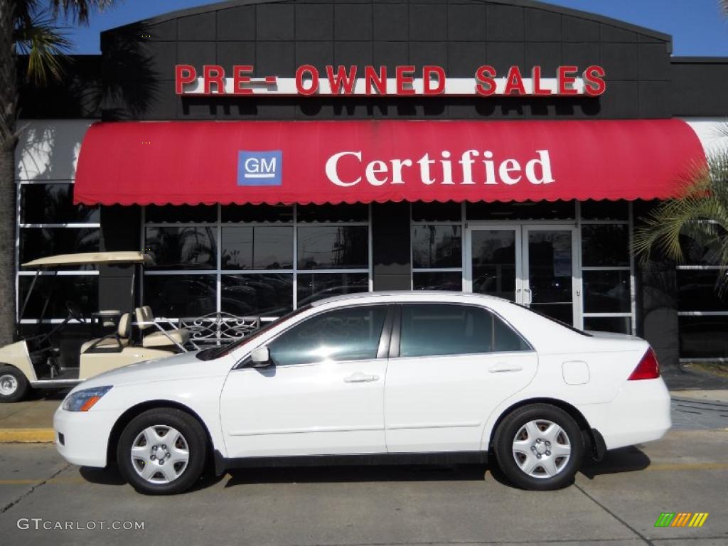 2007 Accord LX Sedan - Taffeta White / Ivory photo #1
