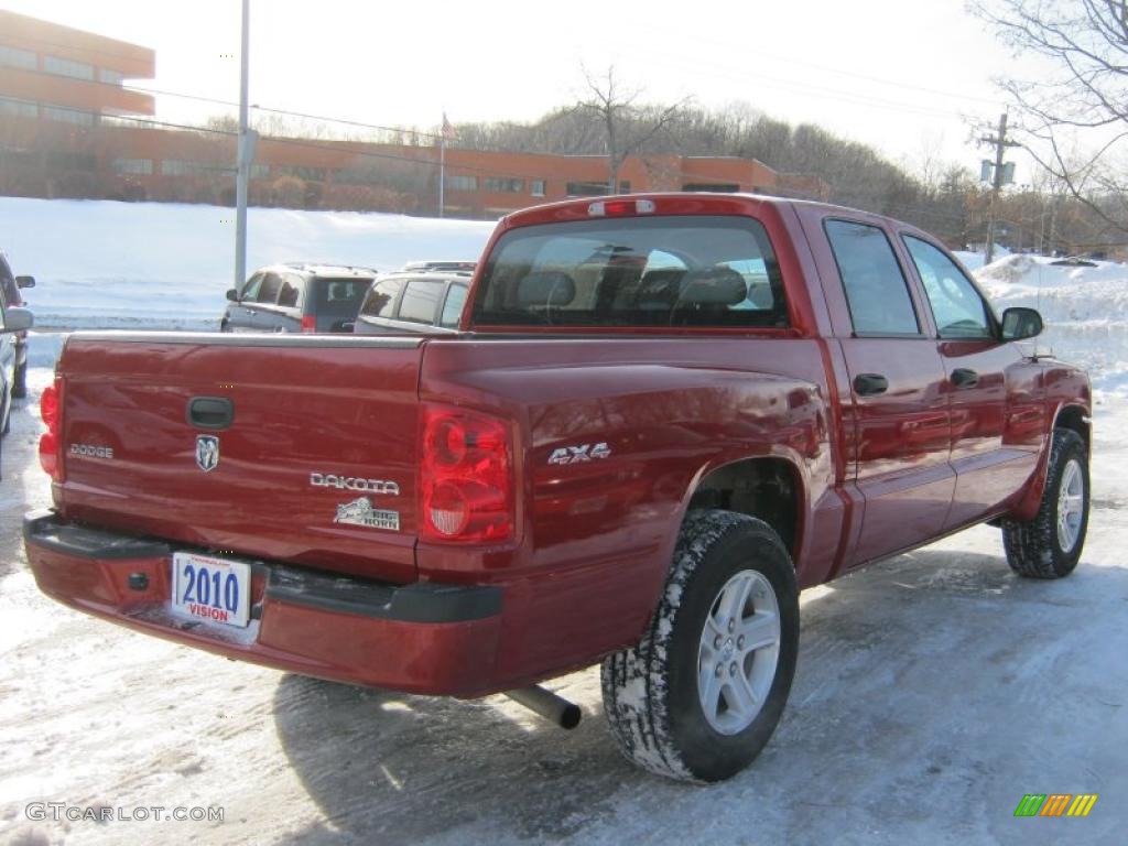 2010 Dakota Big Horn Crew Cab 4x4 - Inferno Red Crystal Pearl / Dark Slate Gray/Medium Slate Gray photo #2