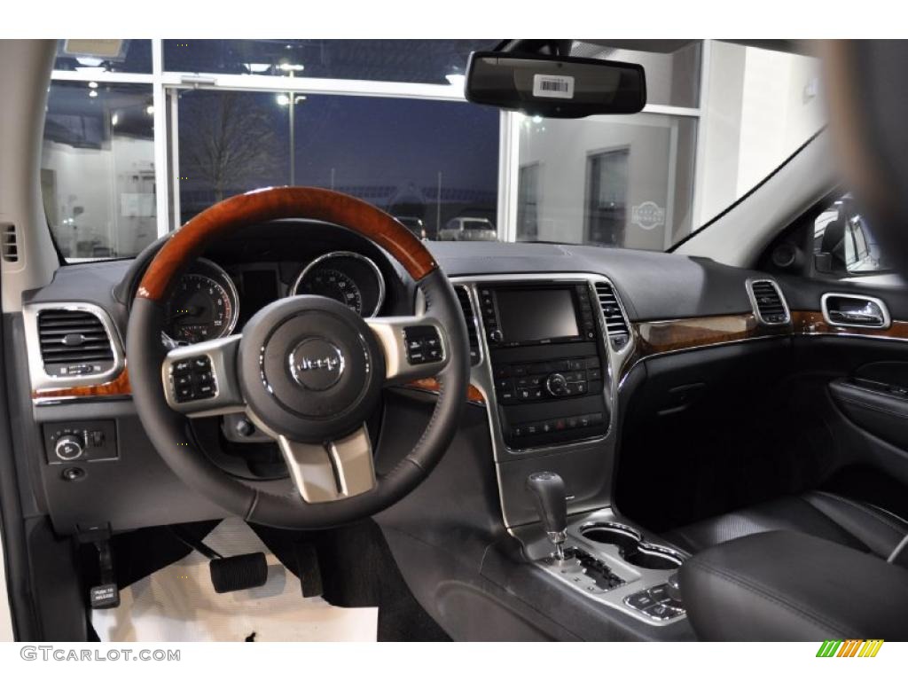 2011 Jeep Grand Cherokee Overland 4x4 Black Dashboard Photo #45149075