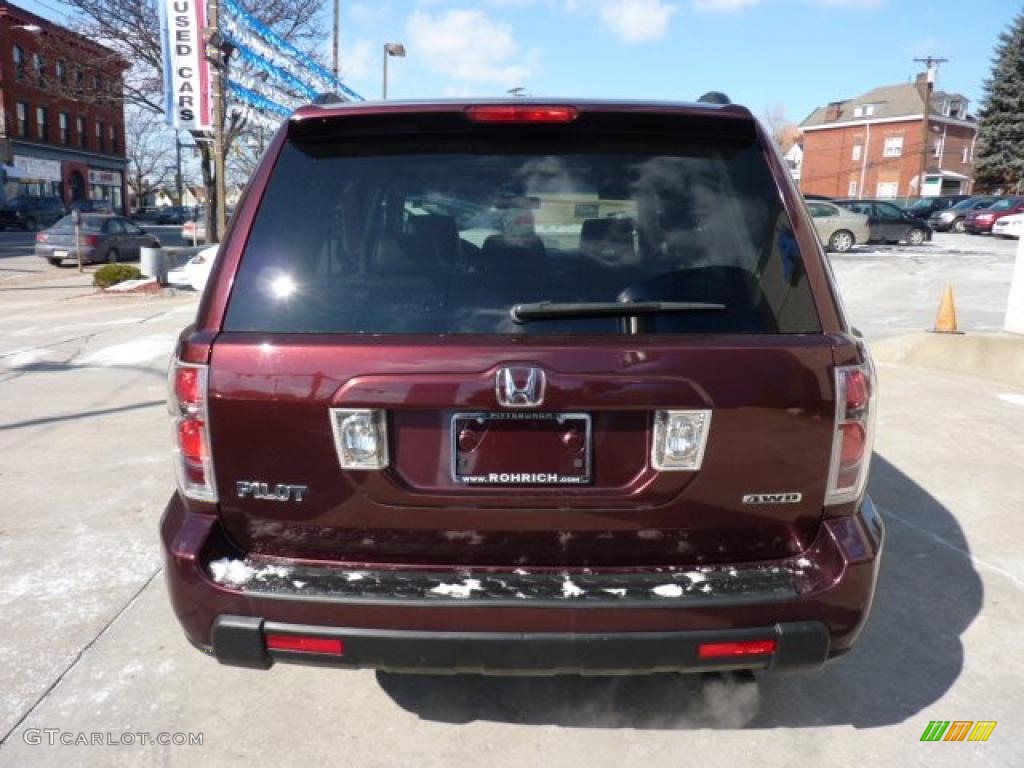 2007 Pilot EX-L 4WD - Dark Cherry Pearl / Gray photo #3