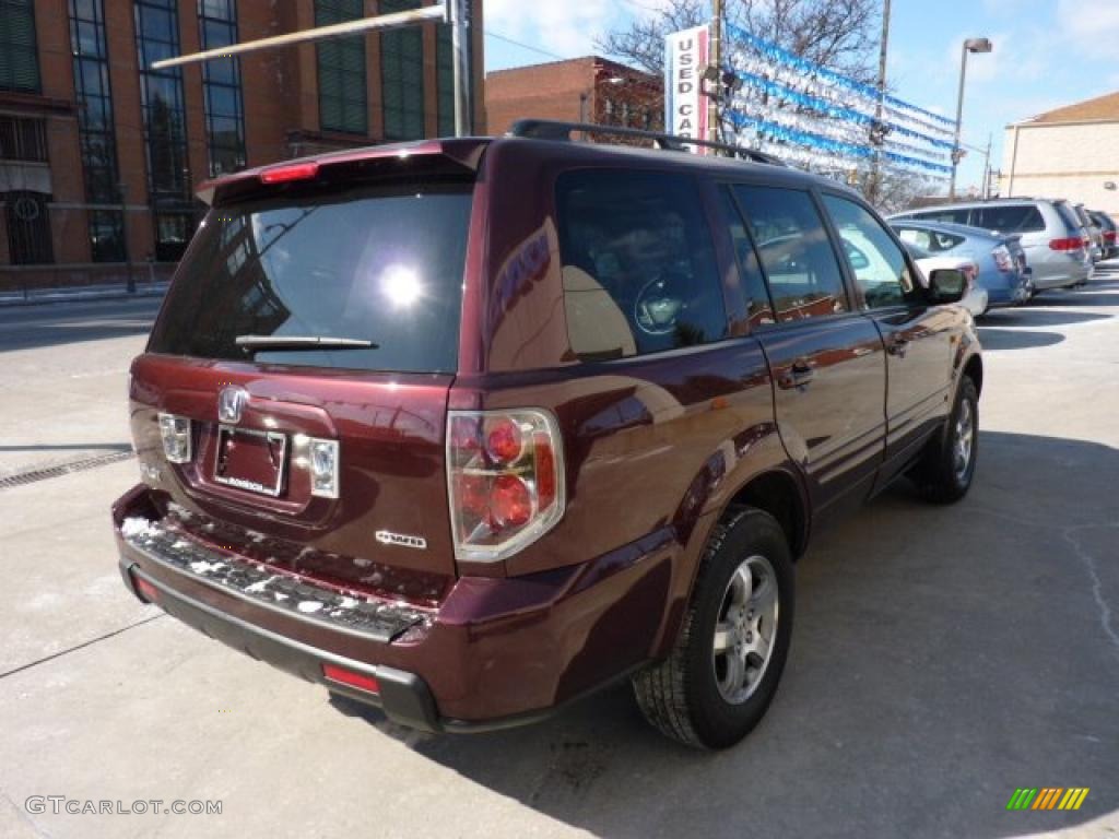 2007 Pilot EX-L 4WD - Dark Cherry Pearl / Gray photo #4