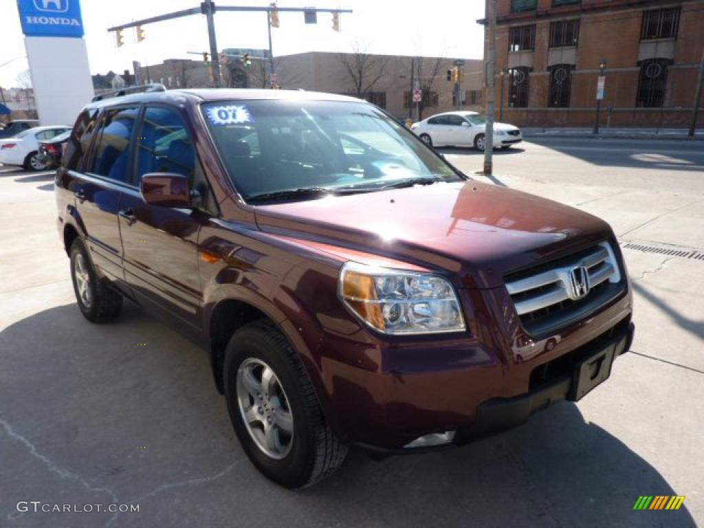 2007 Pilot EX-L 4WD - Dark Cherry Pearl / Gray photo #6