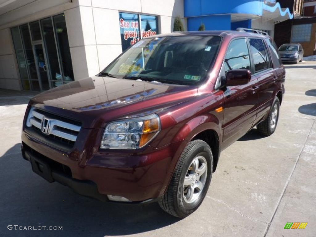 2007 Pilot EX-L 4WD - Dark Cherry Pearl / Gray photo #11