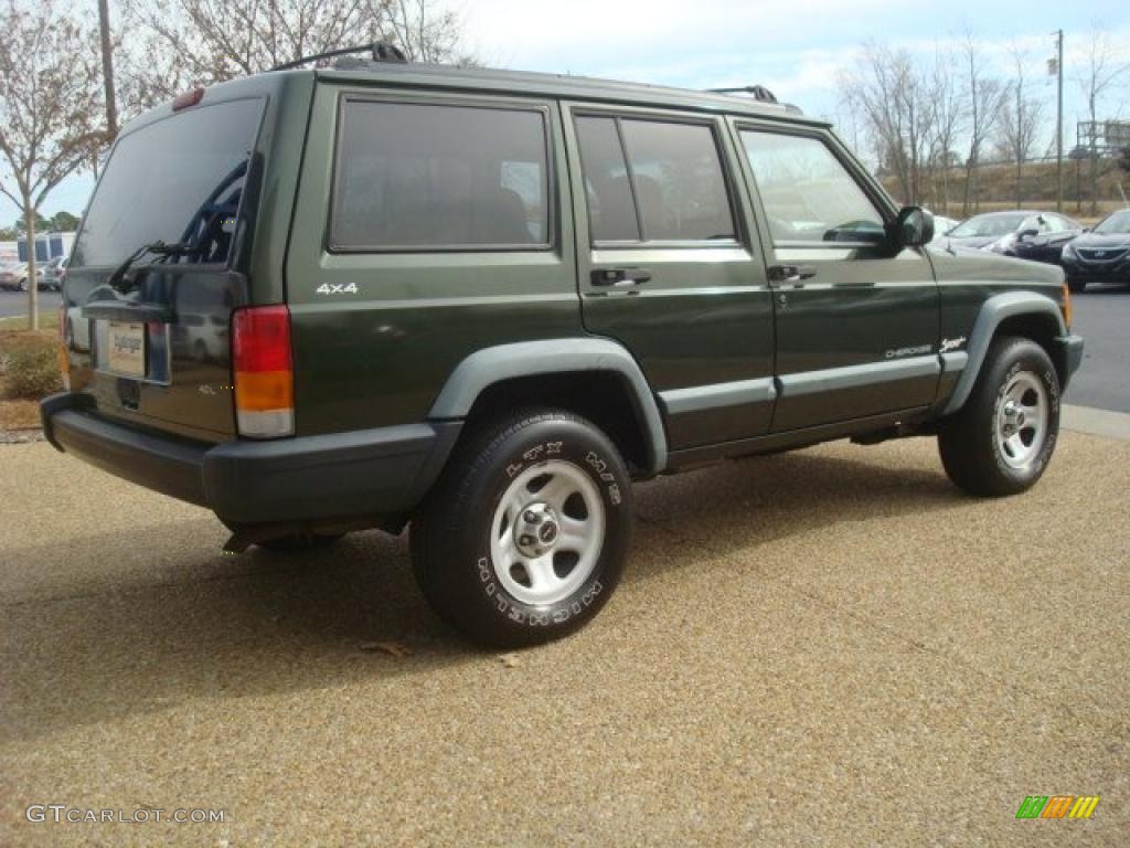 1998 Cherokee Sport 4x4 - Moss Green Pearl / Saddle photo #5