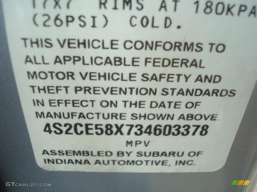 2003 Isuzu Axiom S 2WD Info Tag Photo #45155336