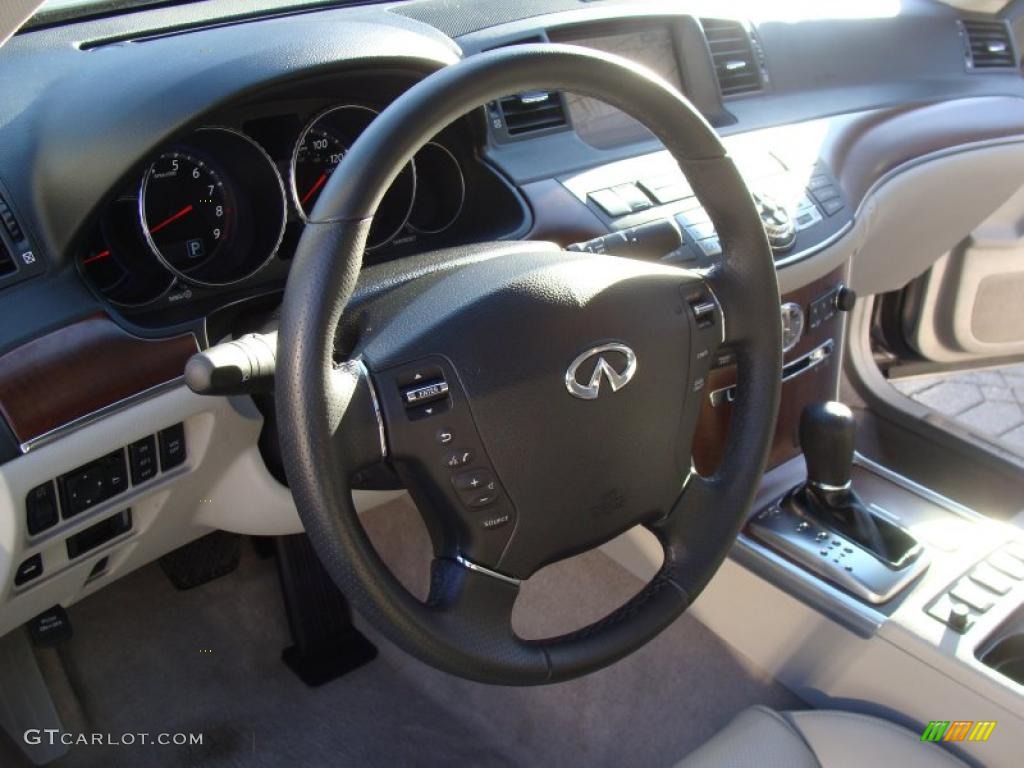 2010 Infiniti M 35x AWD Sedan Stone Steering Wheel Photo #45159204