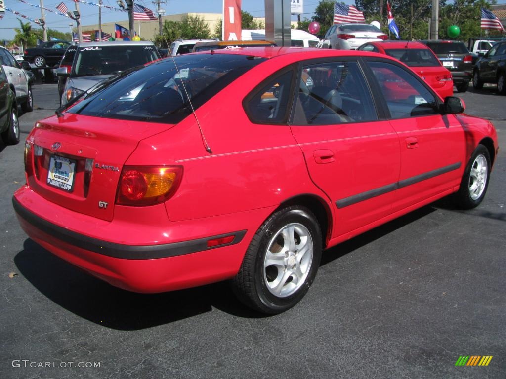 2001 Elantra GT - Cardinal Red / Gray photo #12