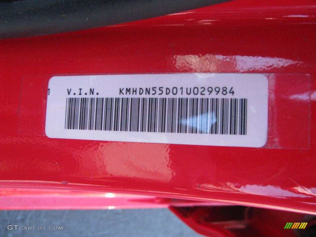 2001 Elantra GT - Cardinal Red / Gray photo #17