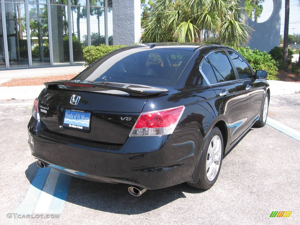 2008 Accord EX-L V6 Sedan - Nighthawk Black Pearl / Black photo #2