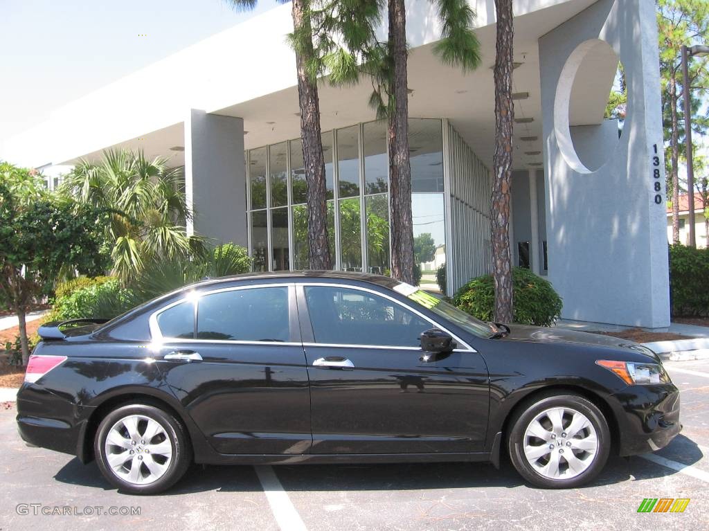 2008 Accord EX-L V6 Sedan - Nighthawk Black Pearl / Black photo #3