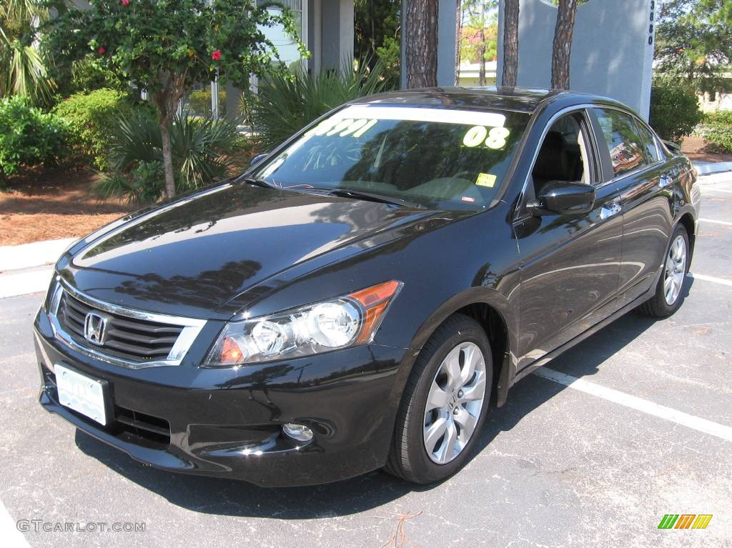 2008 Accord EX-L V6 Sedan - Nighthawk Black Pearl / Black photo #4