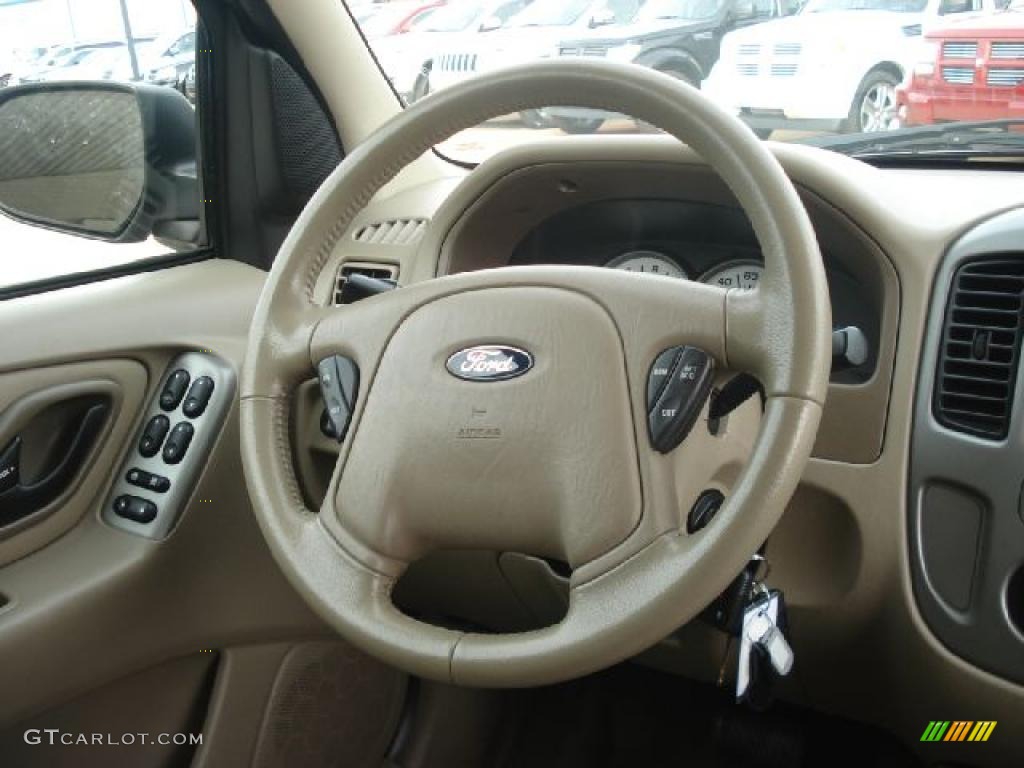 2005 Ford Escape Limited Medium/Dark Pebble Beige Steering Wheel Photo #45164721