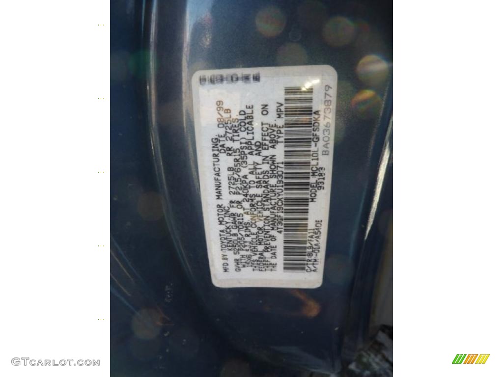 2000 Toyota Sienna CE Color Code Photos