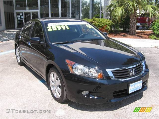 2008 Accord EX-L V6 Sedan - Nighthawk Black Pearl / Black photo #17