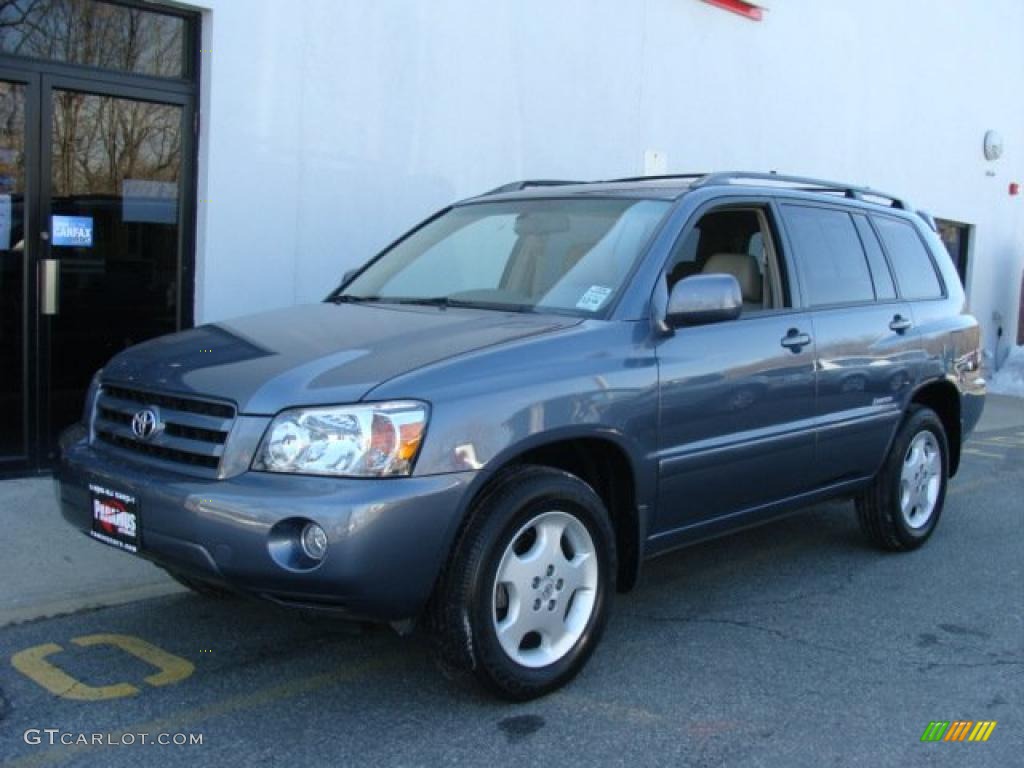 2007 Highlander Limited 4WD - Bluestone Metallic / Ivory Beige photo #1