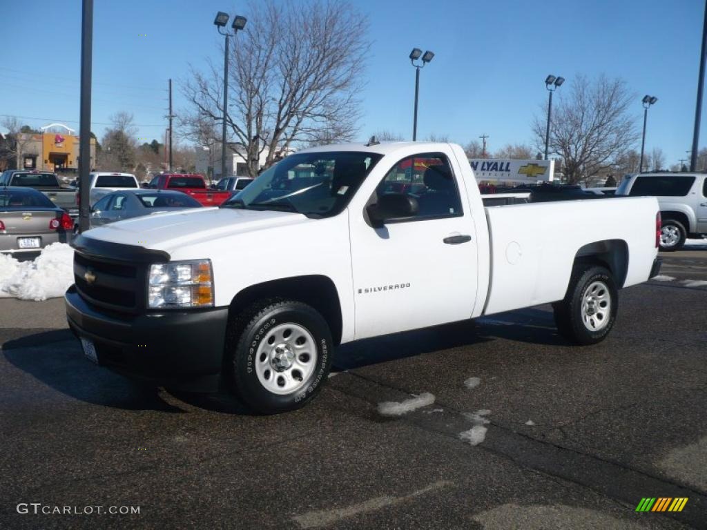 2008 Silverado 1500 Work Truck Regular Cab - Summit White / Dark Titanium photo #2