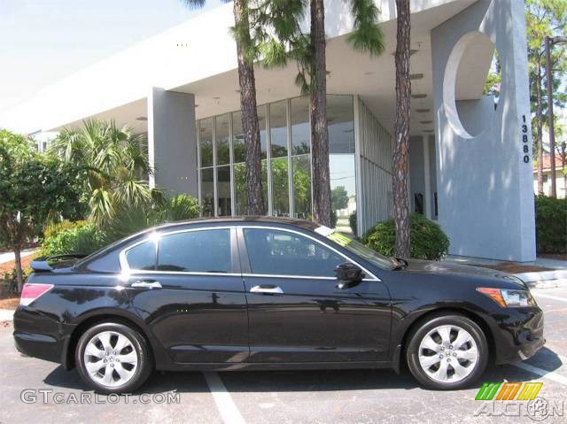 2008 Accord EX-L V6 Sedan - Nighthawk Black Pearl / Black photo #35