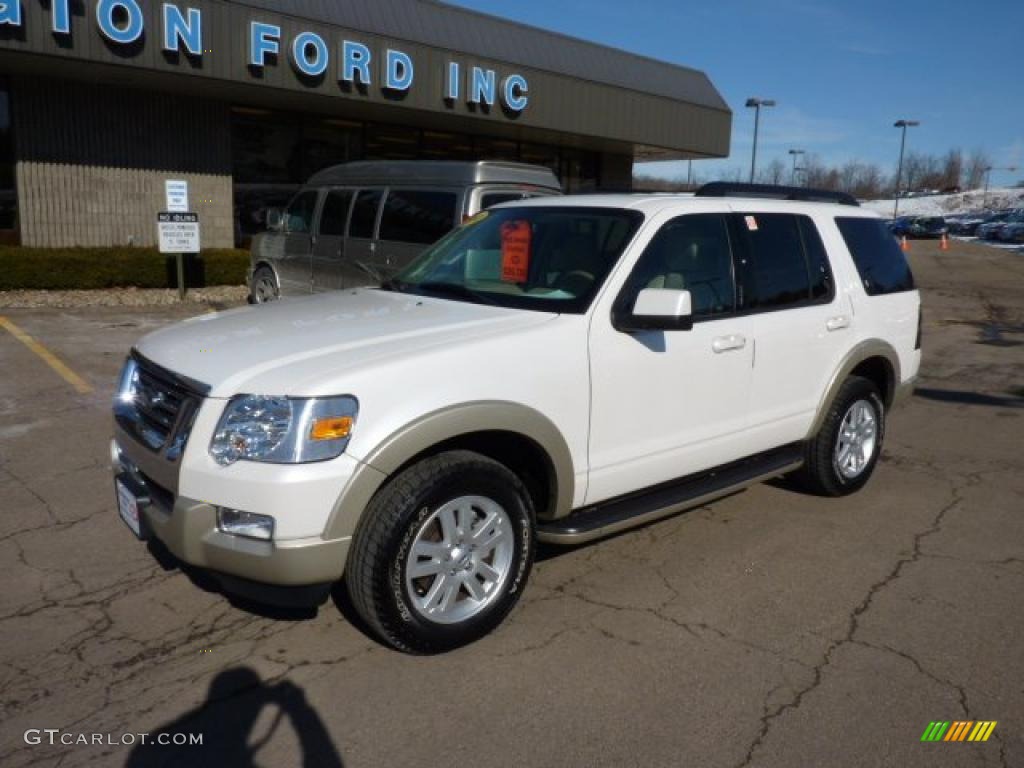 2010 Explorer Eddie Bauer 4x4 - White Suede / Camel photo #8