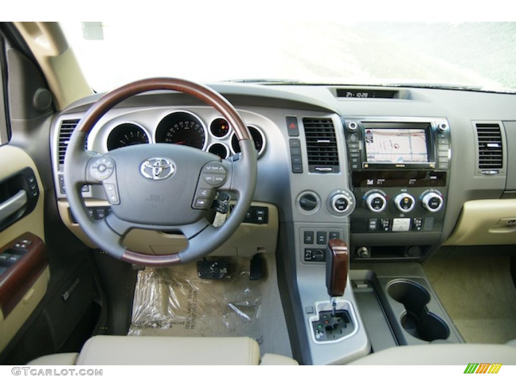 2011 Toyota Sequoia Platinum 4WD Sand Beige Dashboard Photo #45181037