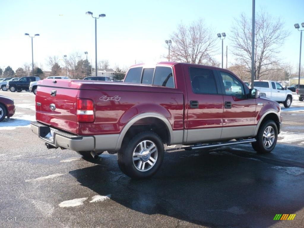 2008 F150 Lariat SuperCrew 4x4 - Redfire Metallic / Tan photo #6