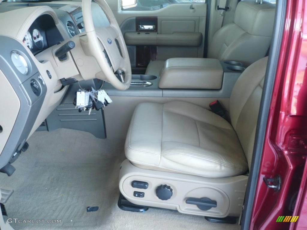 2008 F150 Lariat SuperCrew 4x4 - Redfire Metallic / Tan photo #9