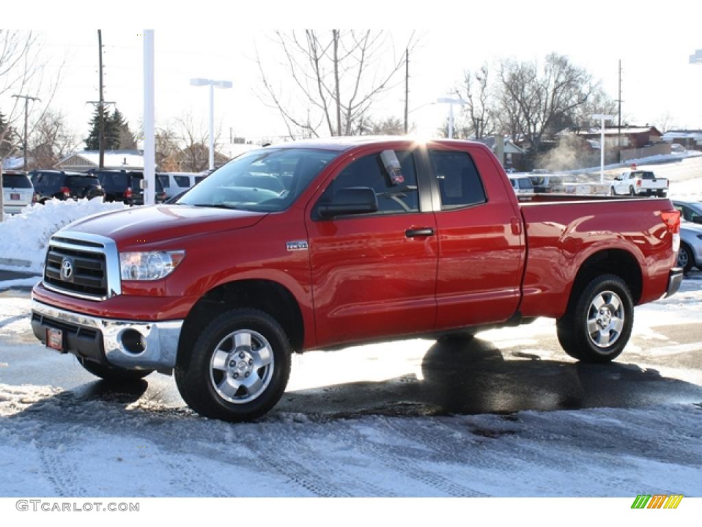 2010 Tundra Double Cab 4x4 - Radiant Red / Graphite Gray photo #5