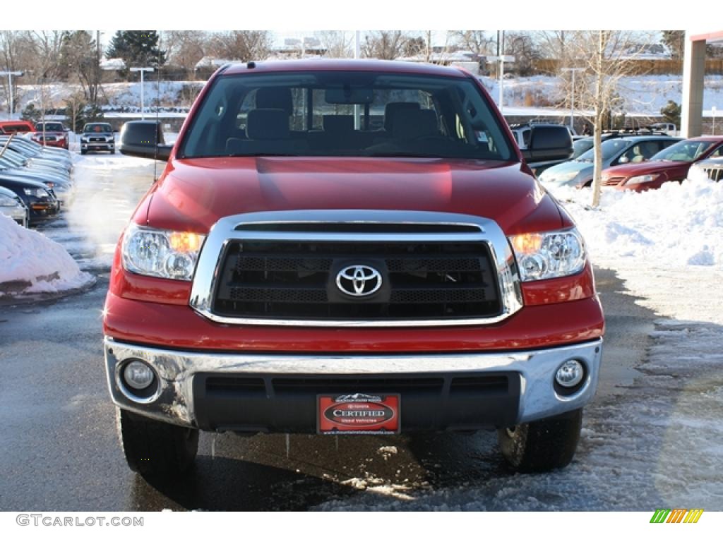 2010 Tundra Double Cab 4x4 - Radiant Red / Graphite Gray photo #6