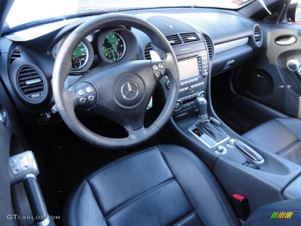 Black Interior 2008 Mercedes-Benz SLK 55 AMG Roadster Photo #45185645
