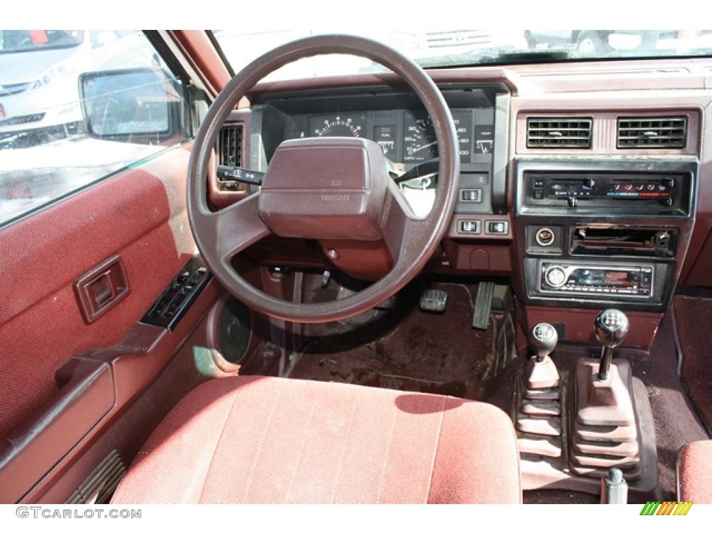 Dark Red Interior 1992 Nissan Pathfinder XE 4x4 Photo #45186793