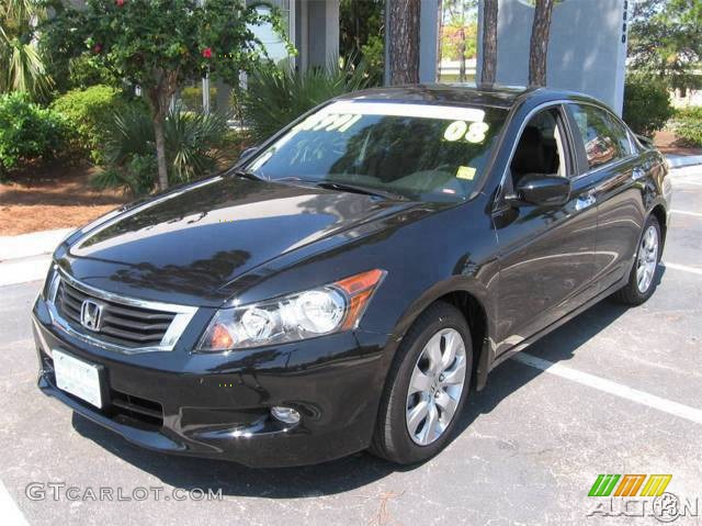 2008 Accord EX-L V6 Sedan - Nighthawk Black Pearl / Black photo #52