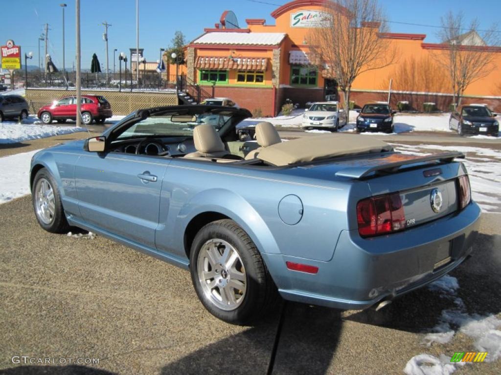 2007 Mustang GT Premium Convertible - Windveil Blue Metallic / Medium Parchment photo #11