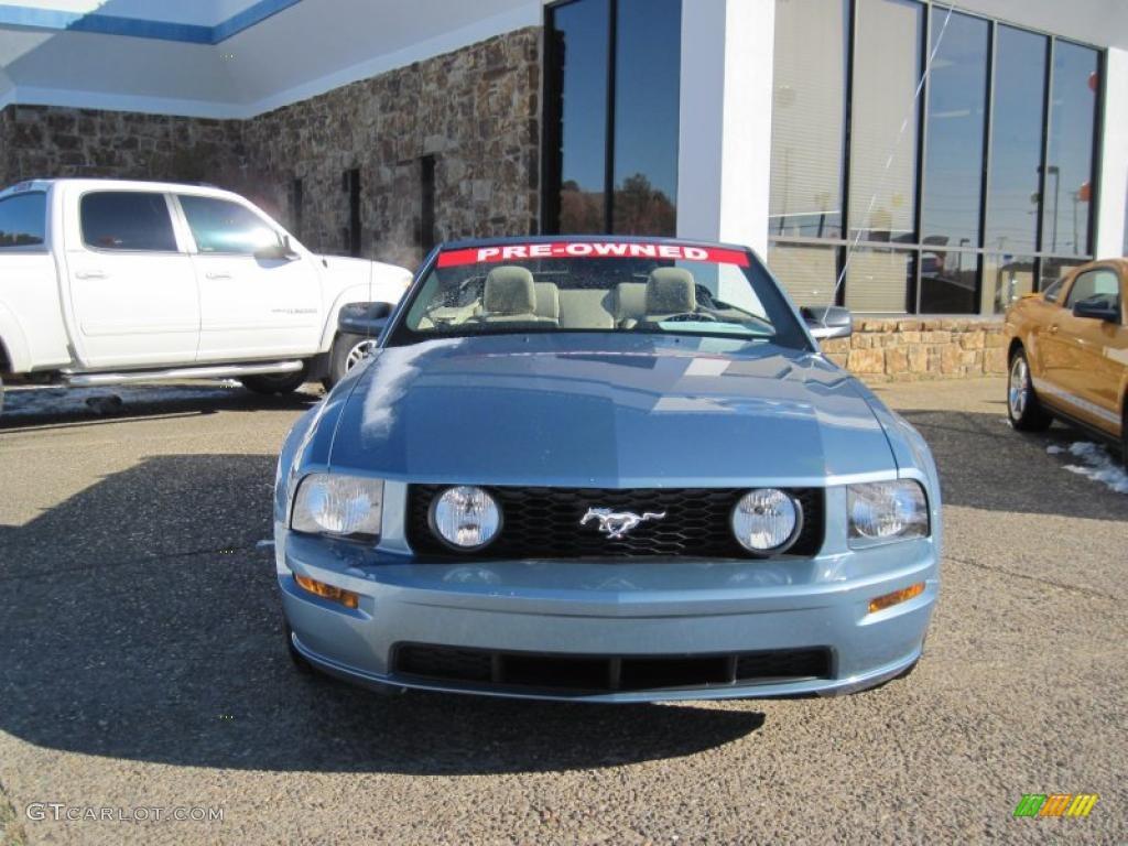 2007 Mustang GT Premium Convertible - Windveil Blue Metallic / Medium Parchment photo #16