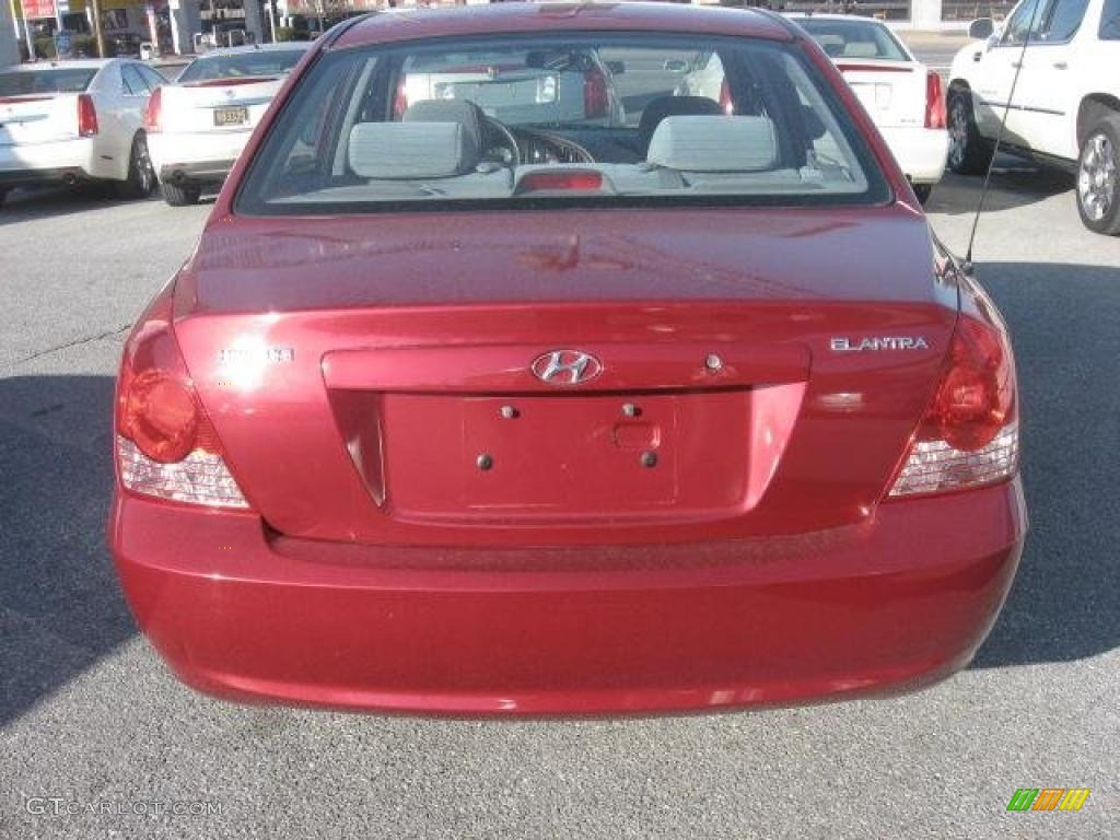 2004 Elantra GLS Sedan - Crimson Dark Red / Gray photo #7