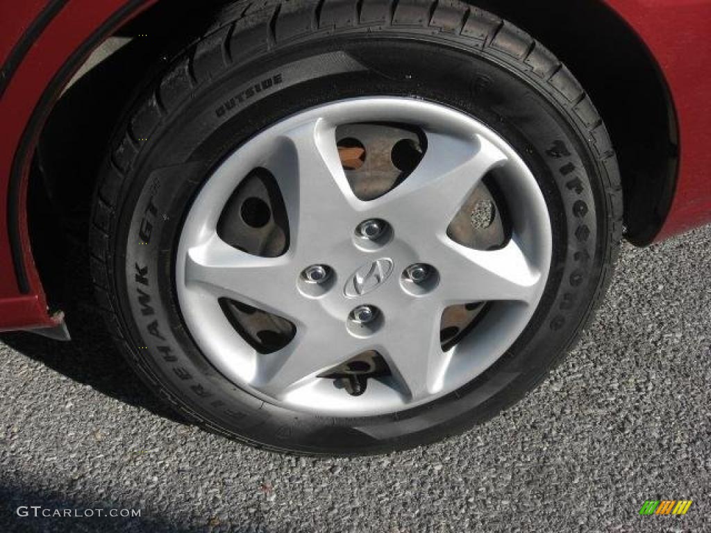 2004 Elantra GLS Sedan - Crimson Dark Red / Gray photo #10