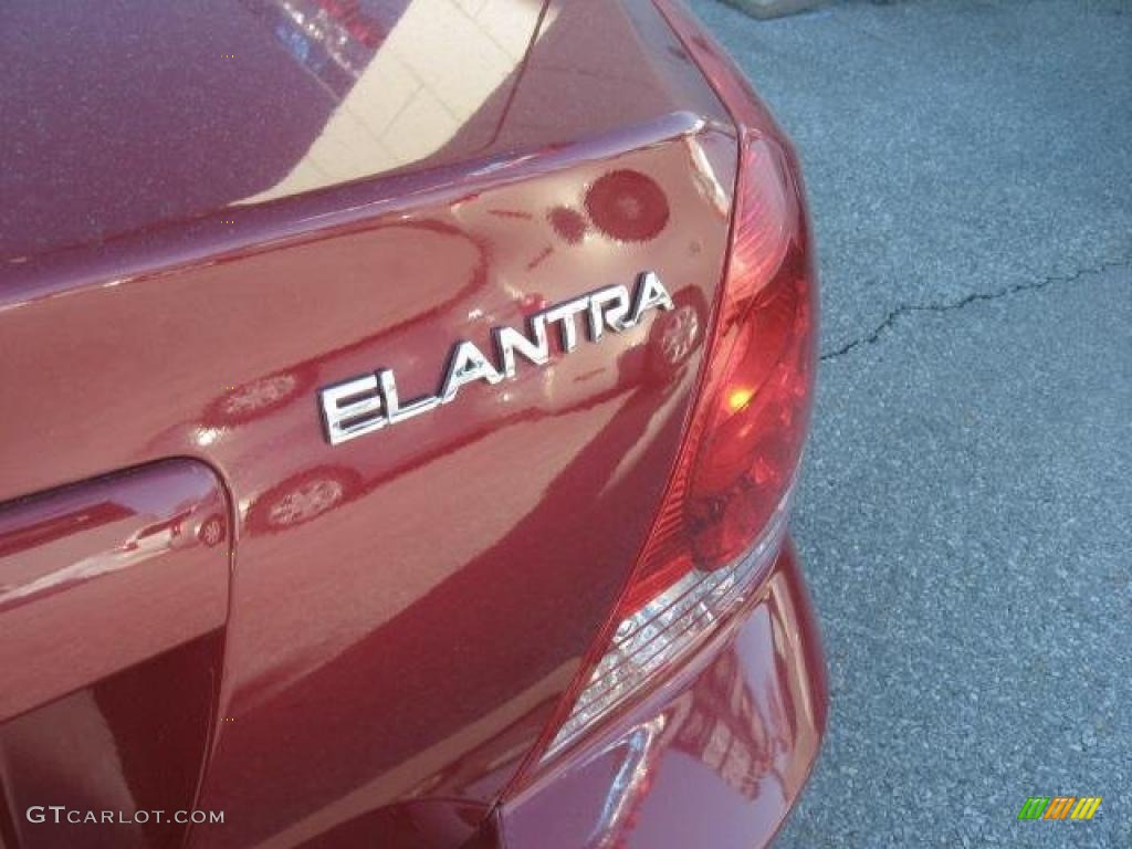 2004 Elantra GLS Sedan - Crimson Dark Red / Gray photo #37