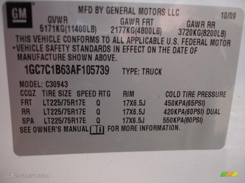 2010 Chevrolet Silverado 3500HD LTZ Crew Cab Dually Info Tag Photo #45191417