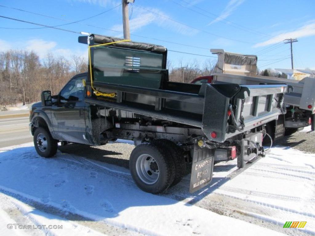 Forest Green Metallic 2011 Ford F350 Super Duty XL Regular Cab 4x4 Chassis Dump Truck Exterior Photo #45192277