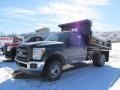 Front 3/4 View of 2011 F350 Super Duty XL Regular Cab 4x4 Chassis Dump Truck