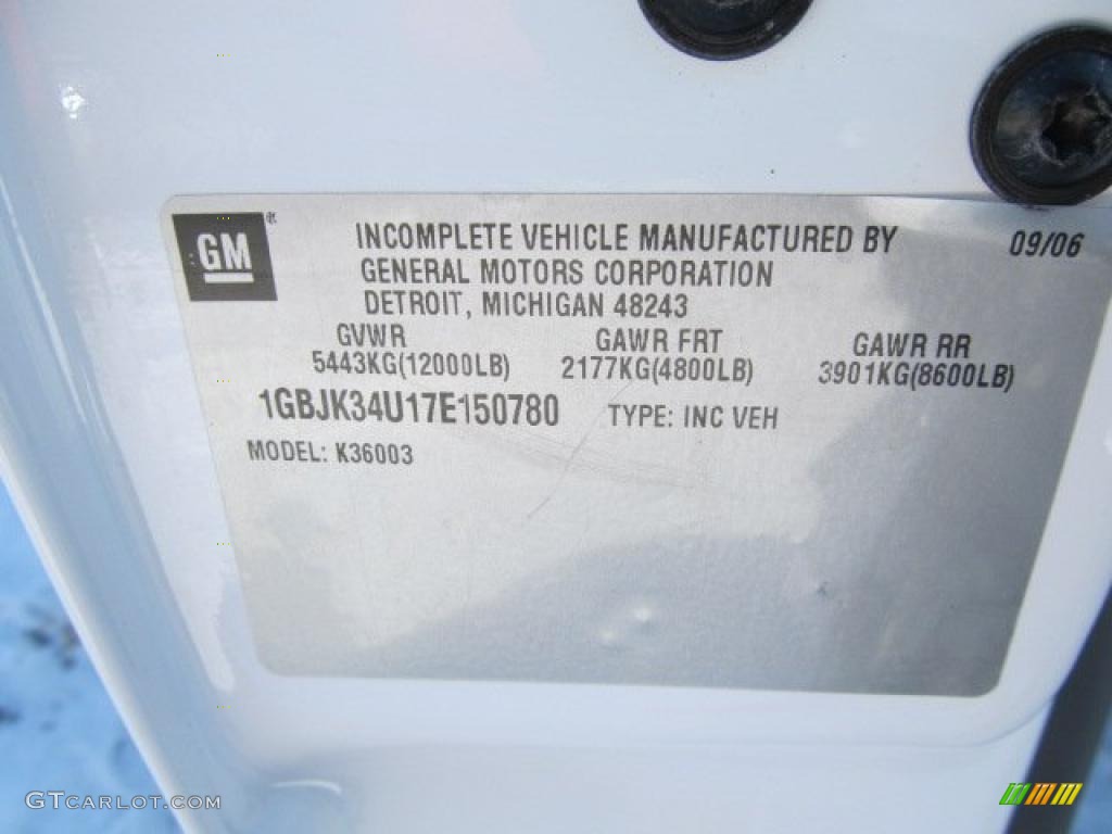 2007 Chevrolet Silverado 3500HD Regular Cab 4x4 Chassis Info Tag Photo #45192861
