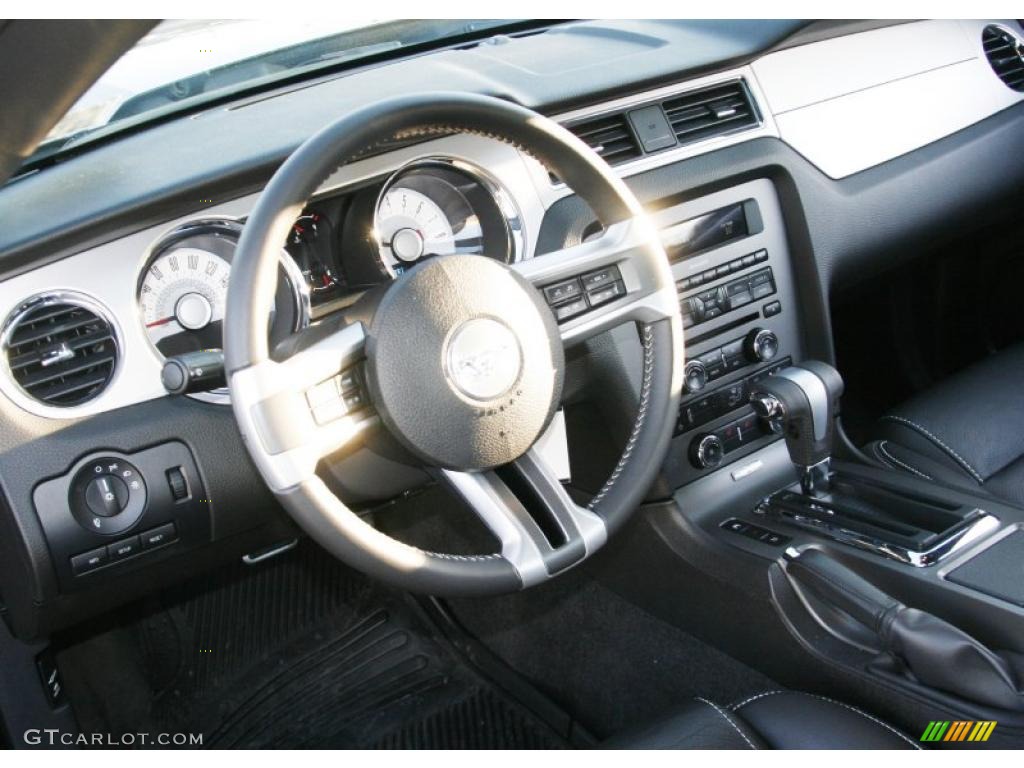 2011 Mustang V6 Premium Coupe - Ebony Black / Charcoal Black photo #10