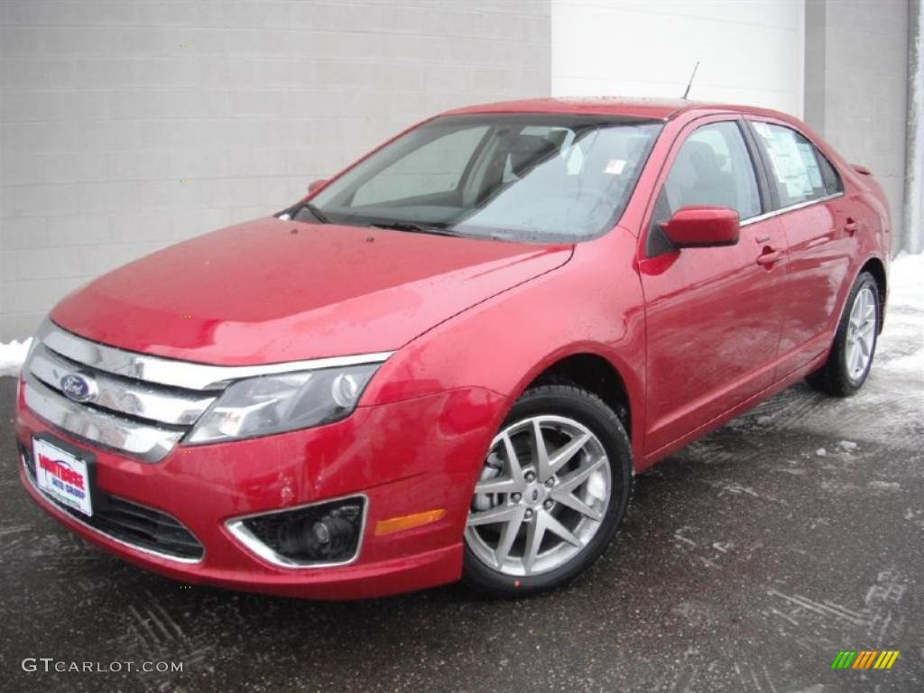 2011 Fusion SEL V6 - Red Candy Metallic / Medium Light Stone photo #1