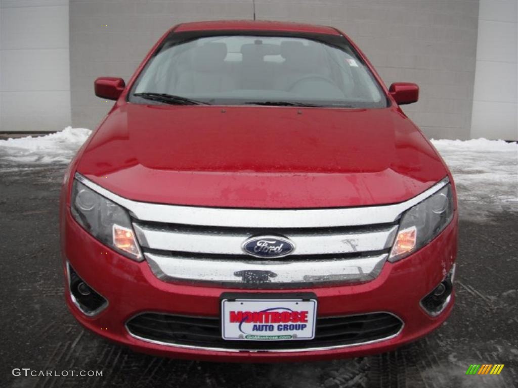 2011 Fusion SEL V6 - Red Candy Metallic / Medium Light Stone photo #7