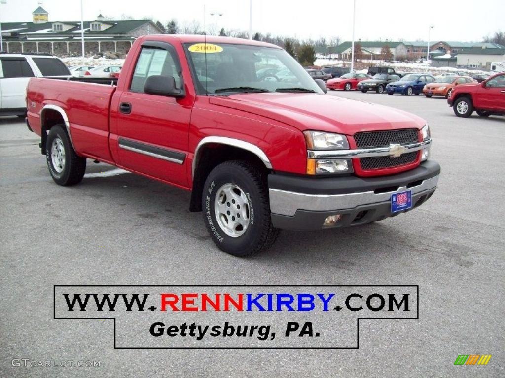 2004 Silverado 1500 Z71 Regular Cab 4x4 - Victory Red / Dark Charcoal photo #1