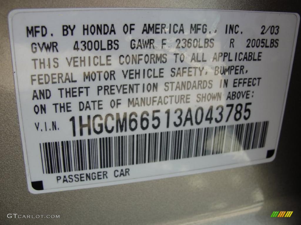2003 Accord EX V6 Sedan - Desert Mist Metallic / Ivory photo #49