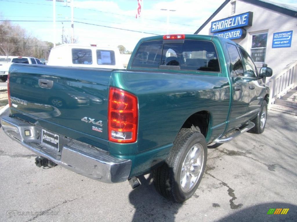 2003 Ram 1500 SLT Quad Cab 4x4 - Timberline Green Pearl / Taupe photo #5