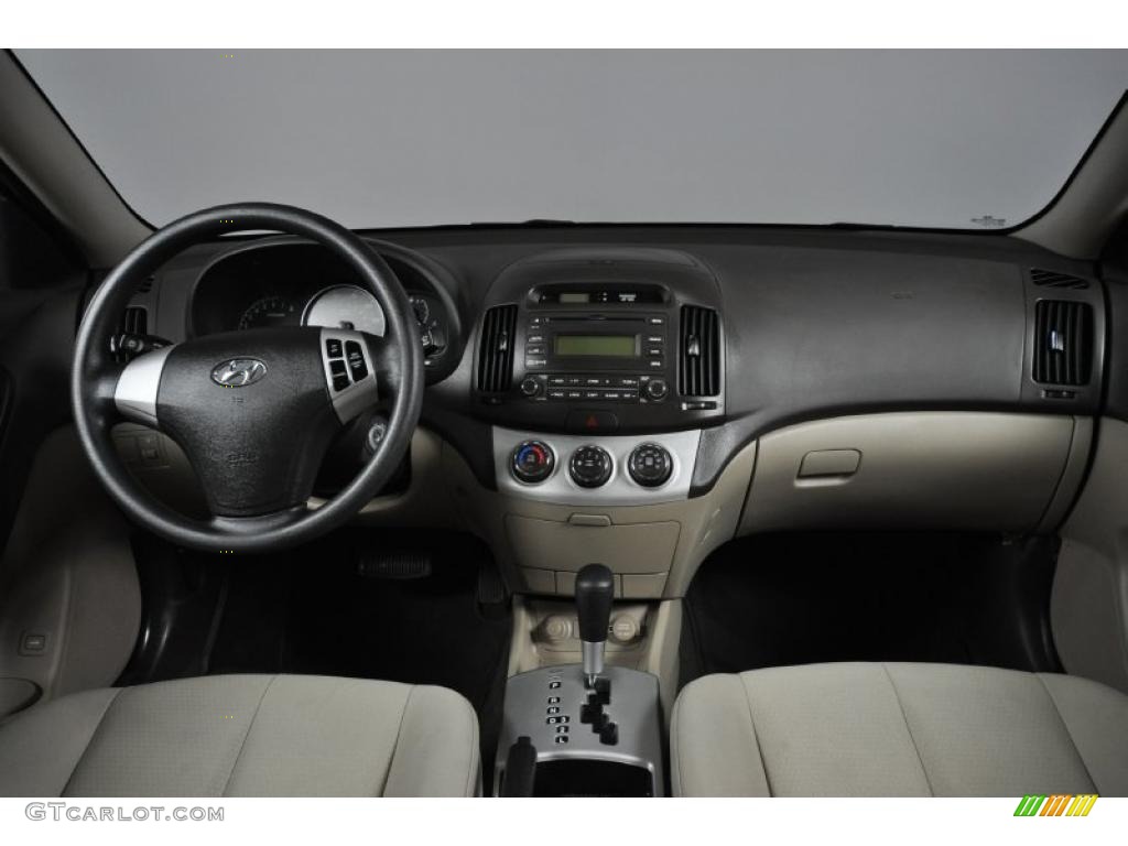 2008 Hyundai Elantra GLS Sedan Beige Dashboard Photo #45216318