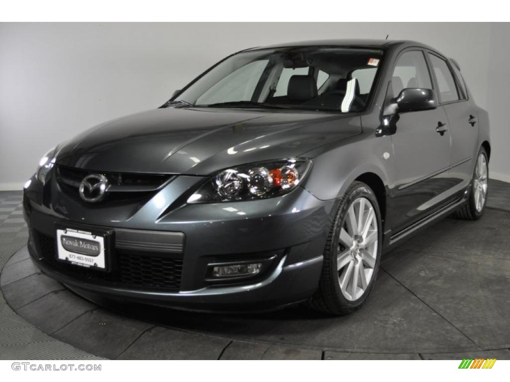 2009 MAZDA3 MAZDASPEED3 Grand Touring - Metropolitan Gray Mica / Black/Red photo #1