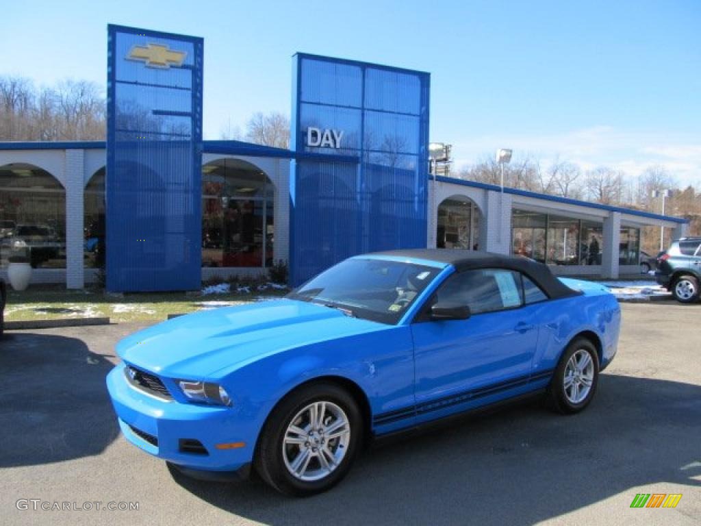 2011 Mustang V6 Convertible - Grabber Blue / Charcoal Black photo #1